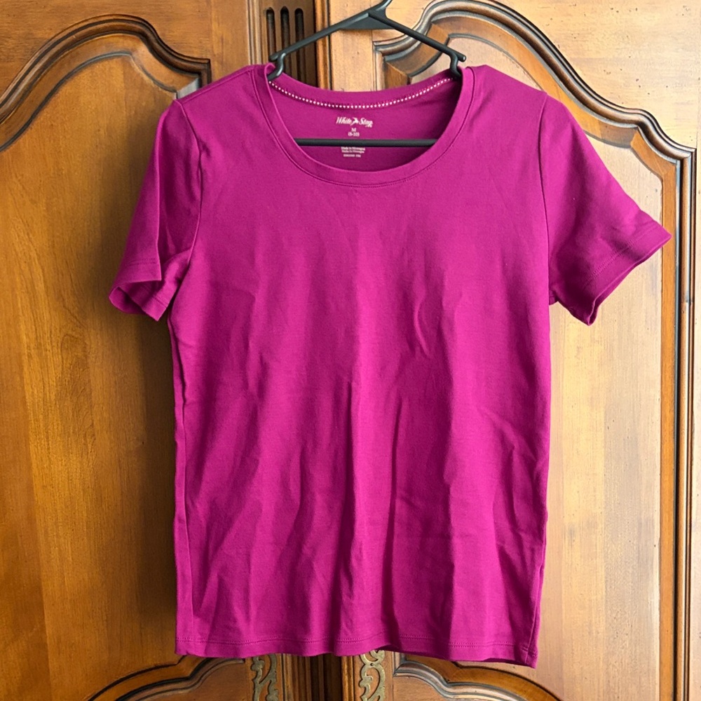 White Stag Women's Fuchsia Short Sleeve Tee | 100% Cotton